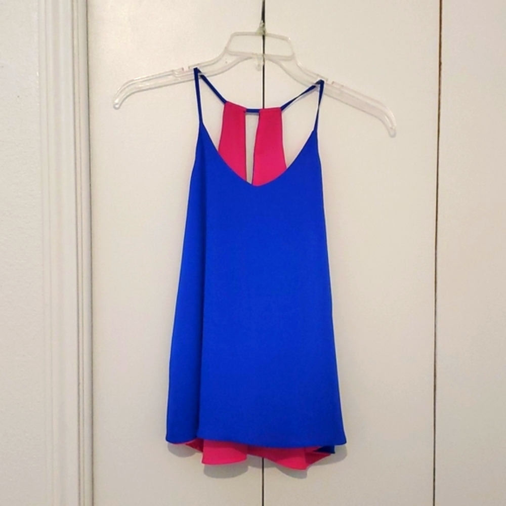 Blue with Pink Top